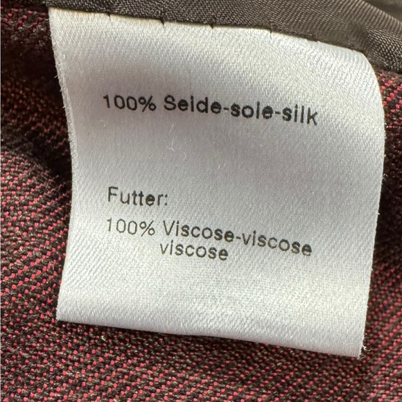 Akris Red Silk Cashmere Blend Tailored Blazer Swiss Luxury Minimalist Size 6 - Picture 10 of 12